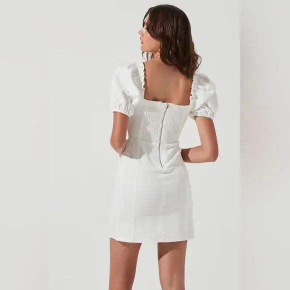 ASTR The Label Skylar Puff Sleeve Mini Dress Small NWT - Picture 2 of 4
